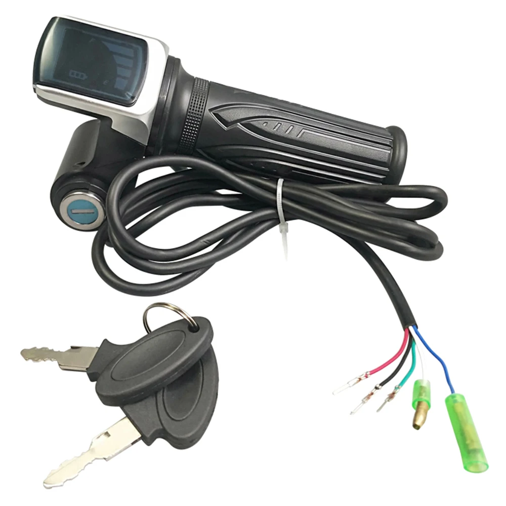 Poignée d'accélérateur pour Scooter électrique 36V/48V/60V, avec verrouillage à clé, indicateur d'alimentation, contrôle de vitesse, guidon, accélérateur d'accélérateur pour scooter électrique