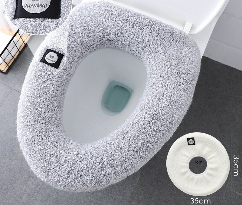 Winter Large Universal Keep Warm Waterproof Soft Toilet Mat Washable Thicken Bathroom Supplies Toilet Seat Cover Accessories: I