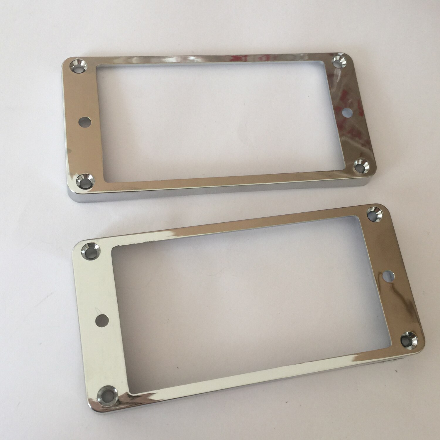 2 uds anillos de montaje de pastilla para puente Humbucker y pastillas de cuello Marco de cubierta curvado conjunto de reemplazo de guitarra eléctrica cromada