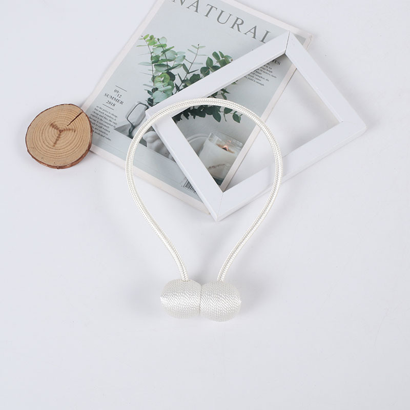 2/4 Uds. Alzapaños de cortina de bola magnética, accesorios de cuerda para atar, varillas, accesorios para respaldos, Clips de hebilla, soporte de gancho para decoración del hogar: Verde claro / 30-35 cm