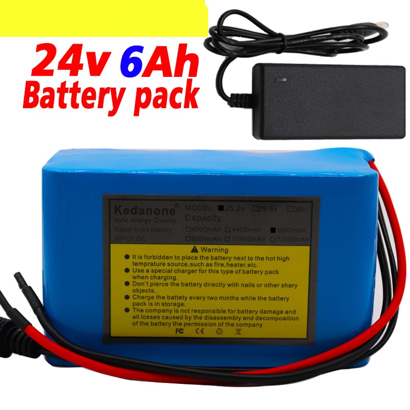 100% 24V 6Ah 6S3P 18650 Battery Lithium Battery 25.2v 6000mAh Electric Bicycle Moped /Electric/Li ion Battery Pack+Charger