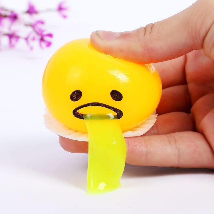 1PC Eigeel Anti Stress Reliever Fun Geel Lui Ei Joke Speelgoed Bal Ei Squeeze Grappig speelgoed Anti Stress