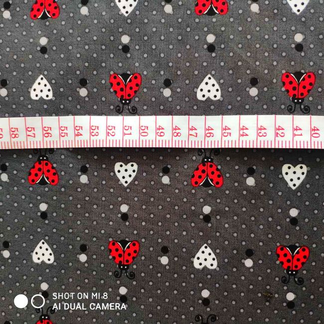 50*140Cm Plain Weave Katoen Cartoon Liefde Lieveheersbeestje Gedrukt Stof Patchwork Doek Diy Naaien Quilten Handwerk Zak Beddengoed