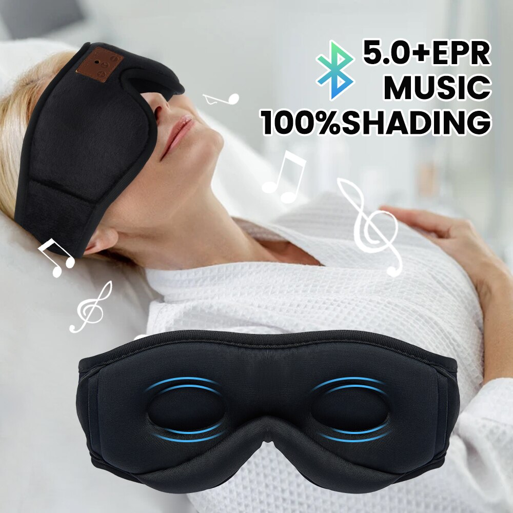 Drahtlose Musik Auge Maske 5,0 Bluetooth Schlaf Kopfhörer 3D Schlaf Maske Augenbinde Schlafmittel Auge Schatten Block Licht Augenklappe
