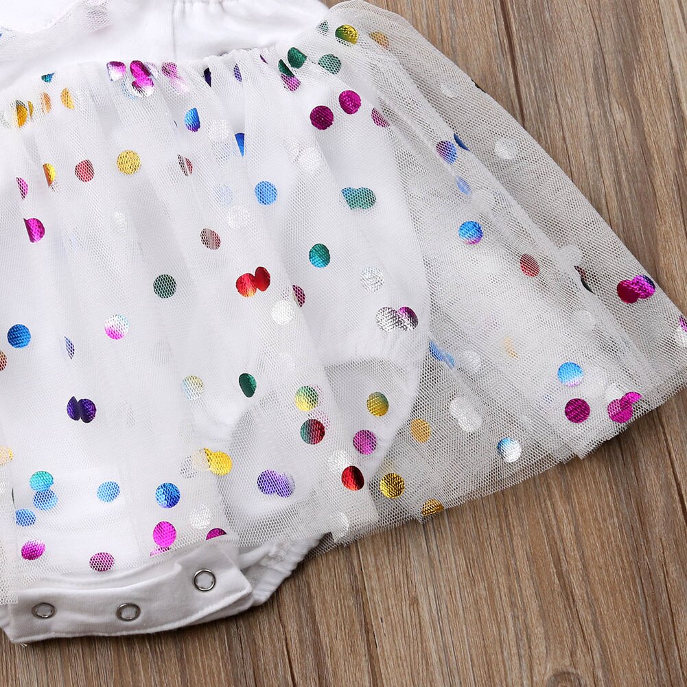 Baby Baby Meisje Polka Dot Romper Kleding Bodysuit Playsuit Jumpsuit Jurk Mode Sequin Tulle Tutu Romper Jurk Outfits