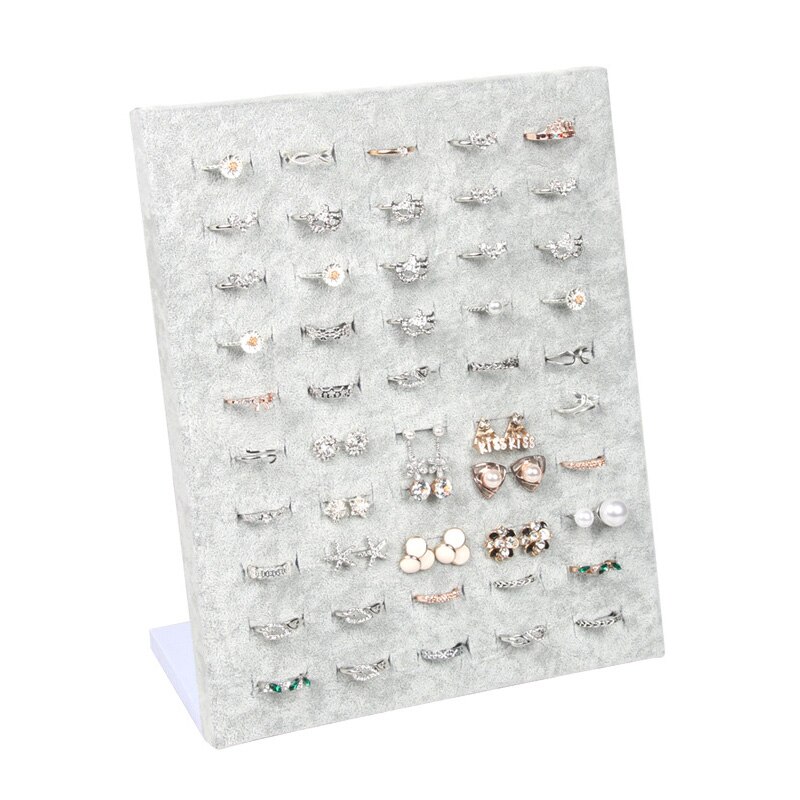 Velvet Ring Display Holder Stand for Store 50 Seat for Rings Storage Jewelry Display Wall Jewellry Organizer Rack: Ice Velvet