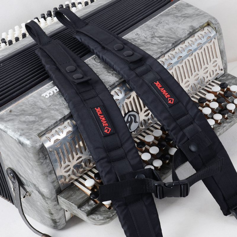 48/60/80/96/120 bas accordeon riemen, nylon, volwassen zwart, algemene doeleinden.