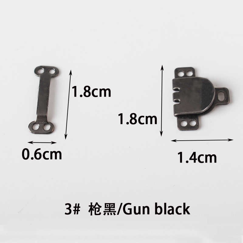 Crochet et oeil noirs r$ pour col artisanal | Crochet et oeil de bonne en or et silve pour boutons métalliques, accessoires de couture Q24 10 pièces/lot: no3 gun black