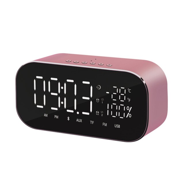 Smart Alarm Clock with Bluetooth Speaker Dual Alarm Clock Portable Clock 3 Lightness for Bedroom Study: Red