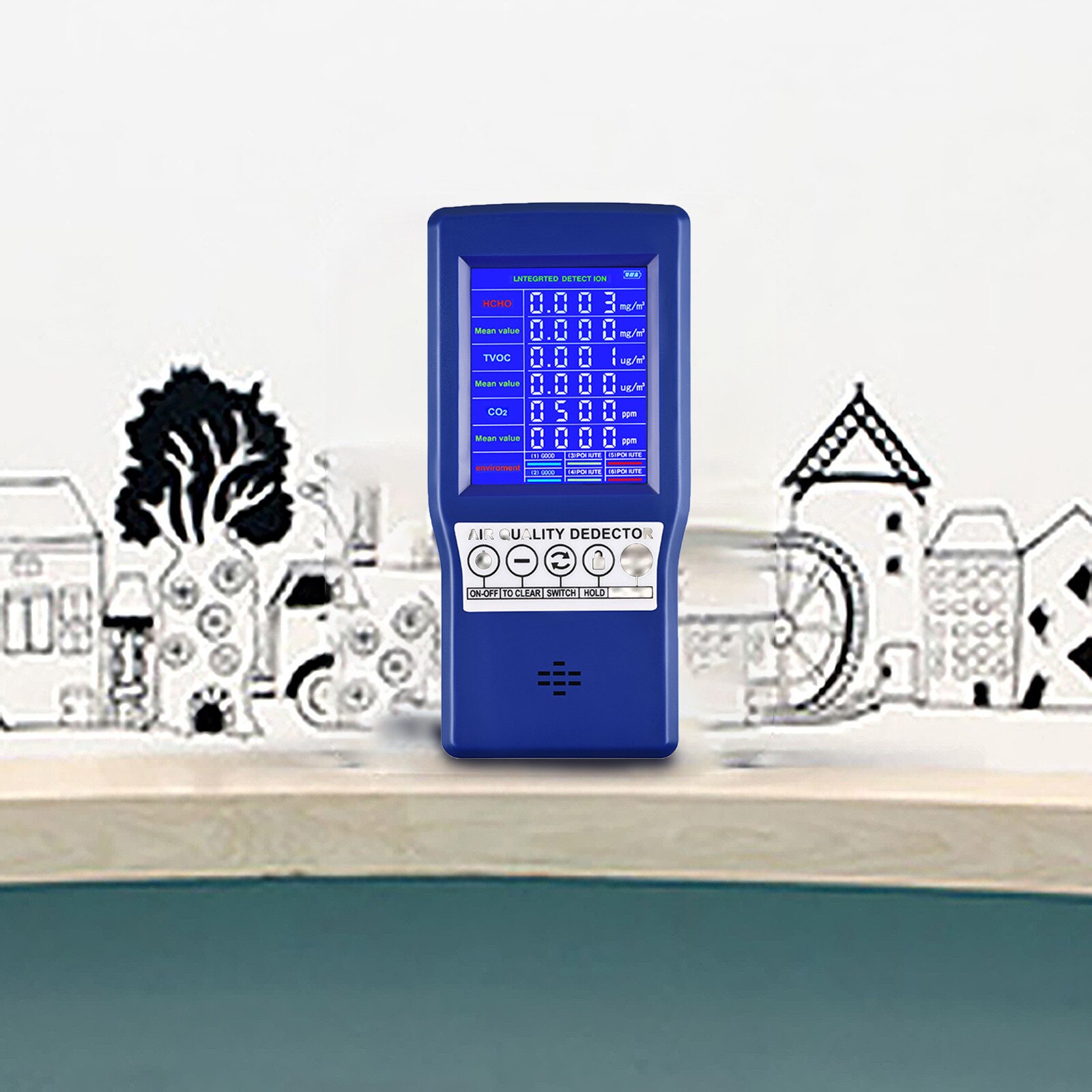 Digital Co2 Sensor Ppm Meters Mini Carbon Dioxide Detector Gas Analyzer Air Monitor Usb Detector Tvoc Hcho Pm Meter#g3
