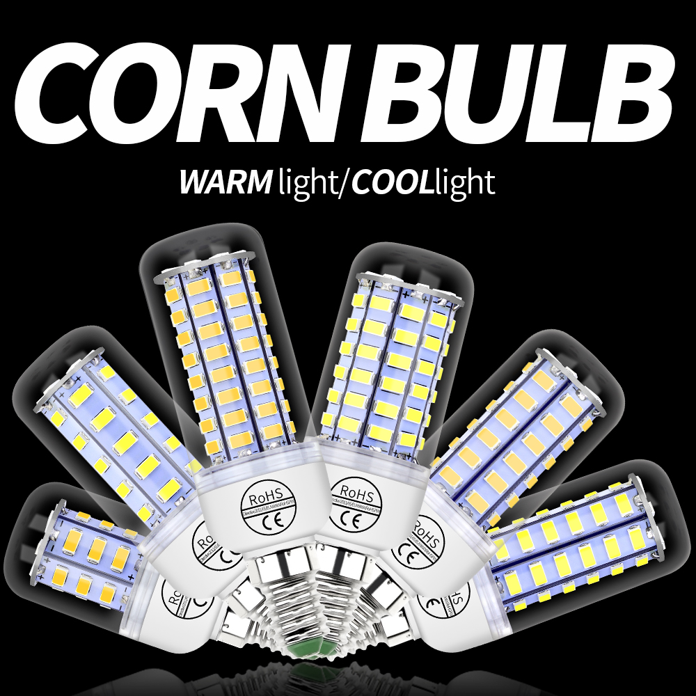 Bombilla LED GU10 E27 E14 para sala de estar, lámpara de vela G9, Bombilla de maíz B22, Bombillas de 220V, ampolla SMD 5730