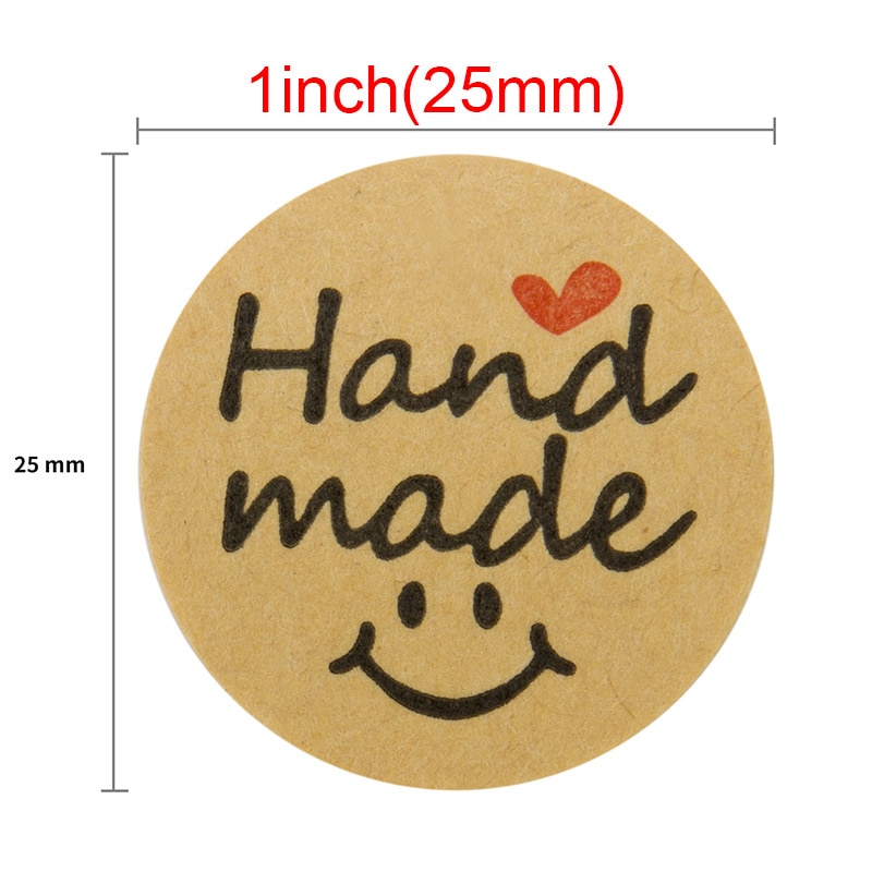 500Pcs 1Inch Natuurlijke Kraft Ronde Decoratie Etiketten Stickers Voor Handgemaakte Sieraden Doos Label Papier Diy Decoratie Card/Doos