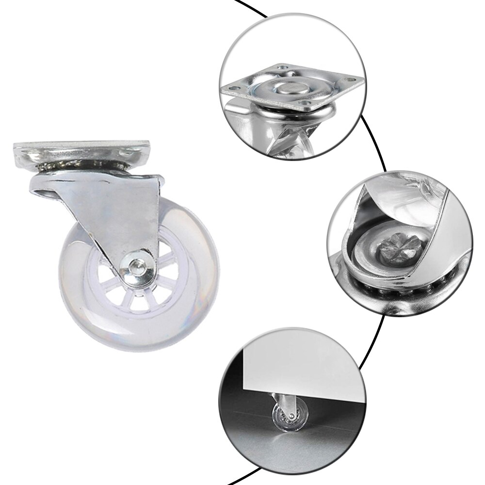 4 Pack 360 Degree Swivel Caster Wheels Heavy Duty Caster No Noise Wheels For Furniture Cabinets (3 inch with brake)sofa casters