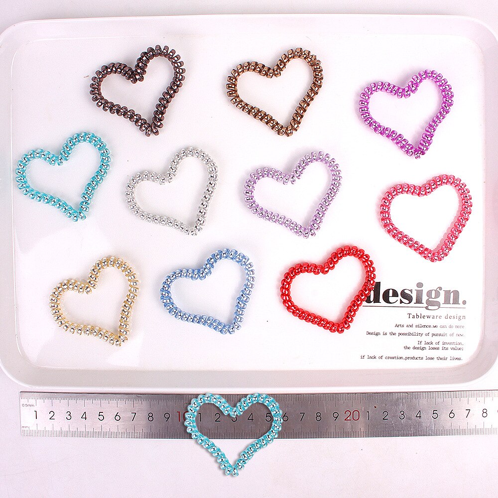 Estrella de mar mariposa transparente elástico pelo Scrunchies teléfono bobina, titular de cola de caballo elástico, cuerda de lazo de pelo para las mujeres, 10Yc12700: 1100129004
