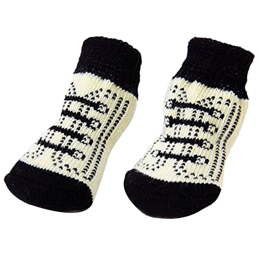 Kuoser 2 paar antislip hondensokken met verstelbare klittenbandsluiting, pootbescherming indoor anti-slip sokken voor X-kleine honden, zachte gripzool, zwart, XS