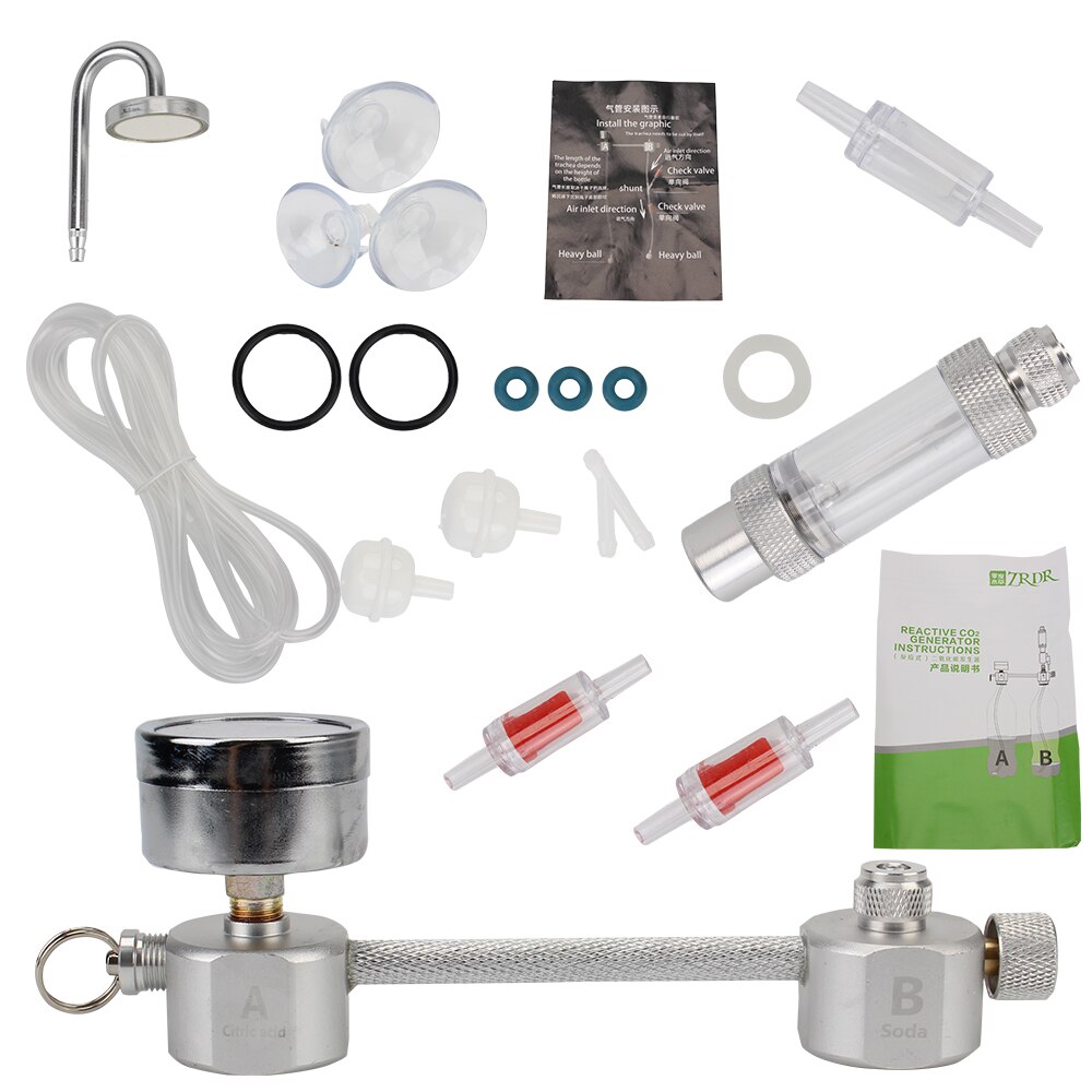 Aquarium Accessories DIY With Solenoid valve For Aquatic Plant Growth Aquarium CO2 Generator System Kit Bubble Counter Diffuser: C