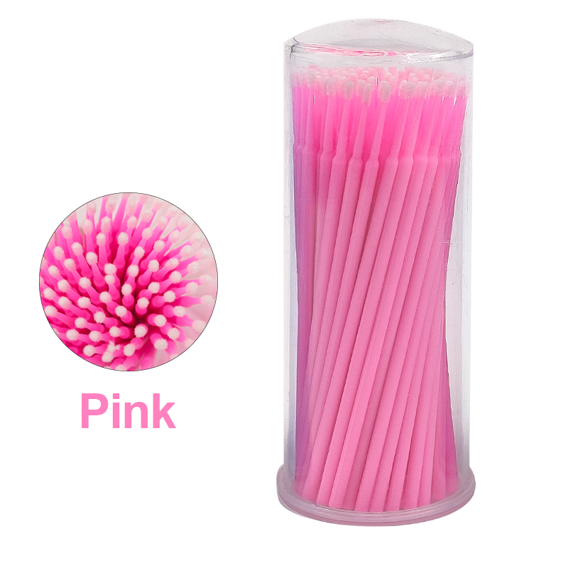 Kekelala 100Pcs/Fles Wimper Extension Wattenstaafjes Lash Lift Lijm Remover Applicators Microblade Make Micro Borstels Tool
