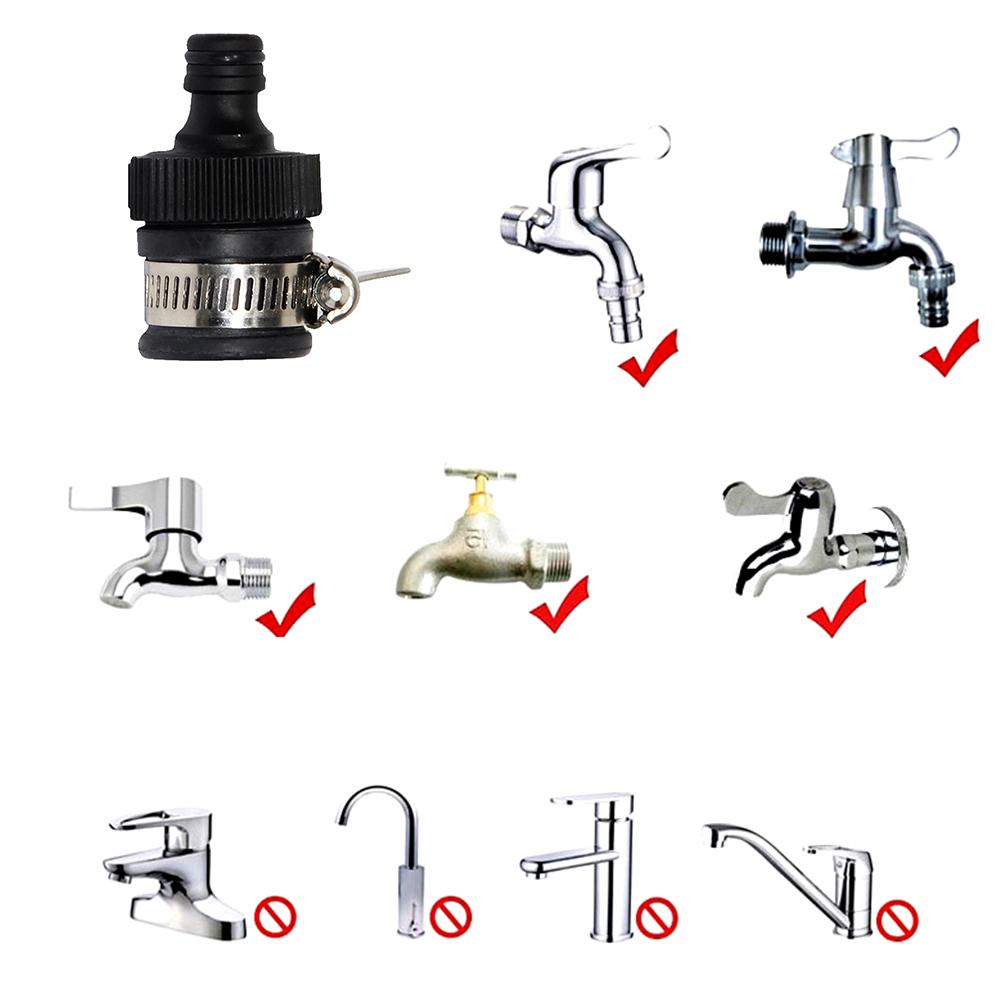 Plastic Garden Hose Pipe Tap Connector Mixer Practical Kitchen Bath Tap Faucet Adapter Universal Quick Connector With A Clamp