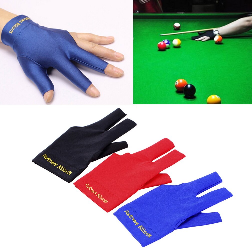 1Pcs Drie Vingers Full-Vinger Snooker Biljartkeu Biljart Handschoen Voor Linkerhand Lycra Stoffen Borduren Biljart Accessoires