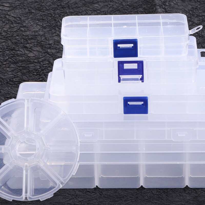 8/10/24/36 Compartment Organizer Box With Adjustable Dividers Plastic Storage Container For Jewelry Craft Diy Bead Sewing