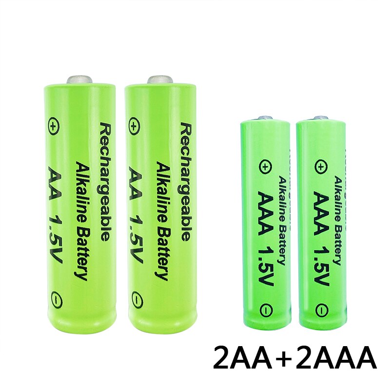 AA + AAA rechargeable AA 1.5V 3800mAh/1.5V AAA 3000mah Alkaline battery flashlight toys watch MP3 player replace Ni-Mh battery: 4pcs
