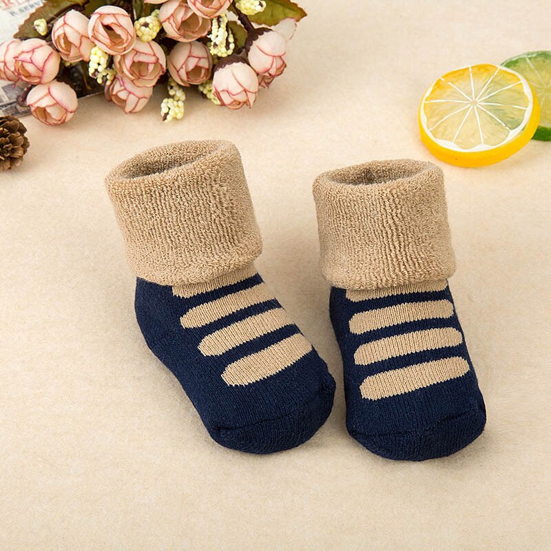 Winter Autumn Baby Socks Soft Cotton Newborn Socks for boy girl Cute Cartoon Calcetines Skarpetki Baby Stuff: navy