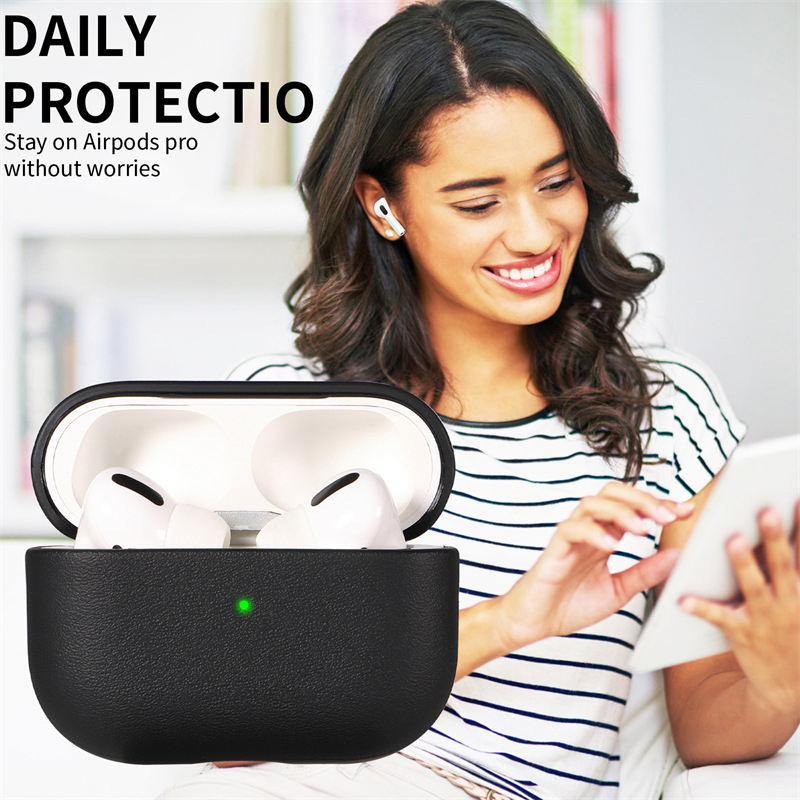 Leather Textured TPU Headphone Cover For Apple Airpods Pro 2 Case Wireless Earphone Case For Airpods Pro 3 2 1 Coque Bumper