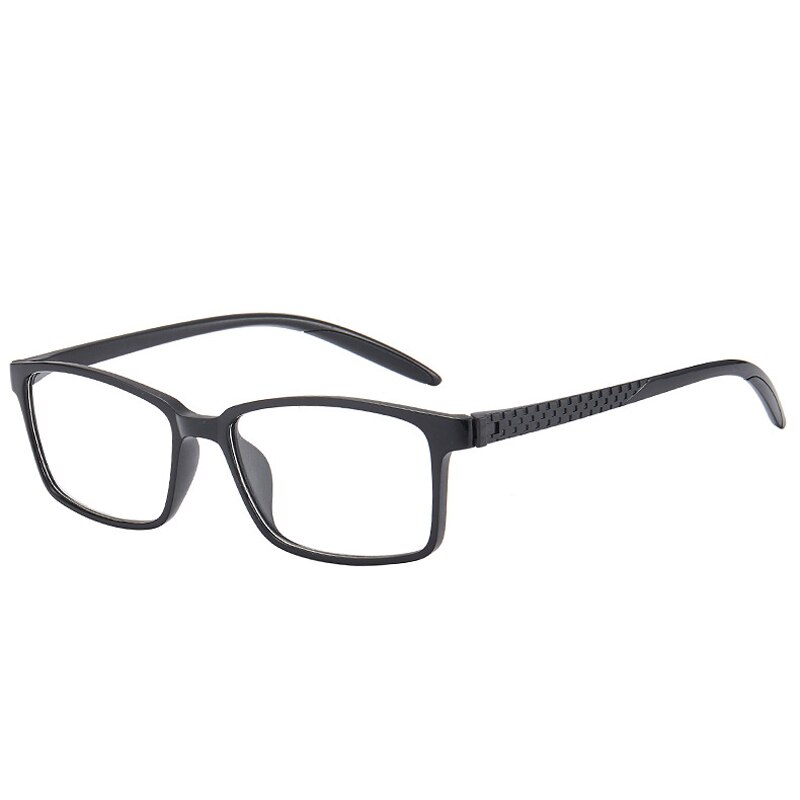 Elbru małe kwadratowe okulary do czytania Leisure Ultralight miękkie żywiczne soczewki HD okulary korekcyjne Unisex ze stopniem + 1.0 do + 3.5: + 300 / Dark Black