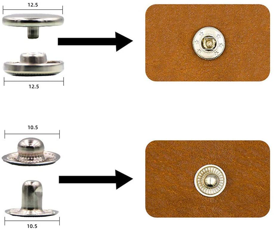 Trykknapper sæt 12.5mm metal trykknapper til tøj håndværkstaske sko krave bælte jeans perfekt pasform juster knap gør det selv skrædder