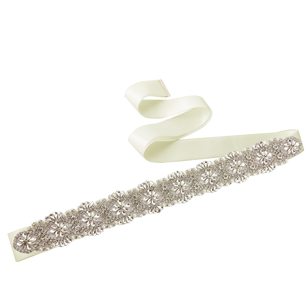 Sparkle Wide Rhinestone Belts For Women Pearl Wedding Belts Plus Size Bride Sash Belt Wedding Waist Belt Jeweled Belt for Dress: off white