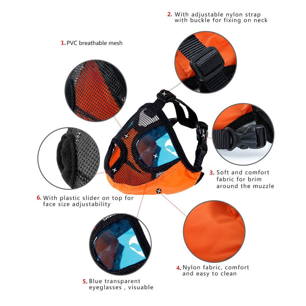NACOCO Dog Muzzle Pet Mouth Mask Anti Barking and Biting Mesh Muzzles for Short Snout Dog