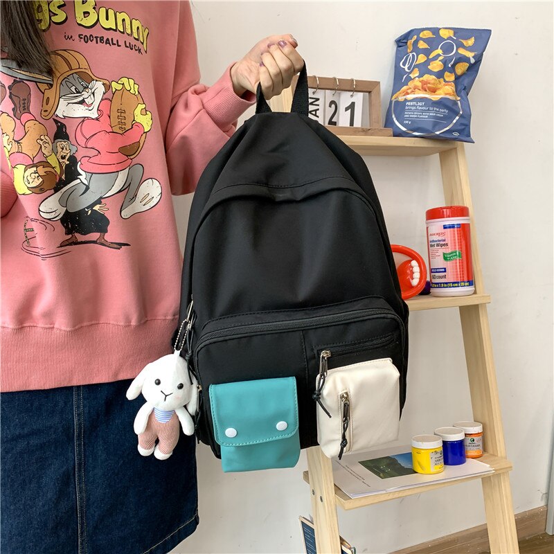 Dcimor Waterdichte Nylon Vrouwen Rugzak Vrouwelijke Multi-Pocket Schooltas Leuke Meisje Boekentas College Laptop Rugzakken Reistas