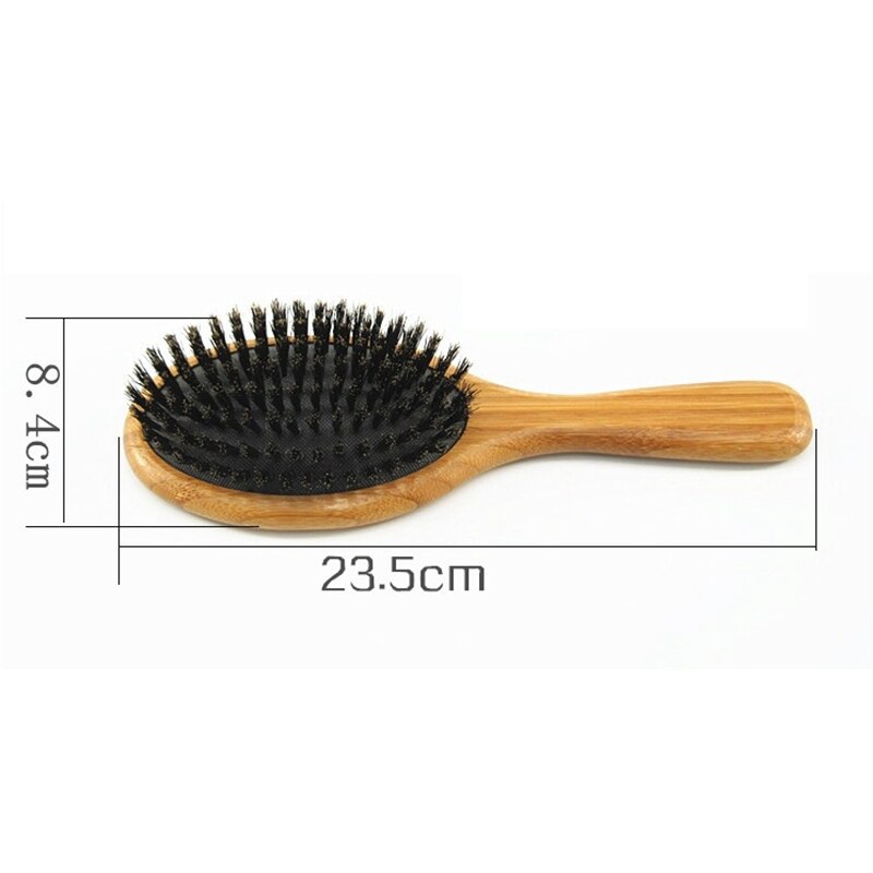 Hair Brush Boar Bristle Hair Brush with Nylon Pins Bamboo Paddle Detangler Brush Detangling Adding Shine Brushes Daily Use for C