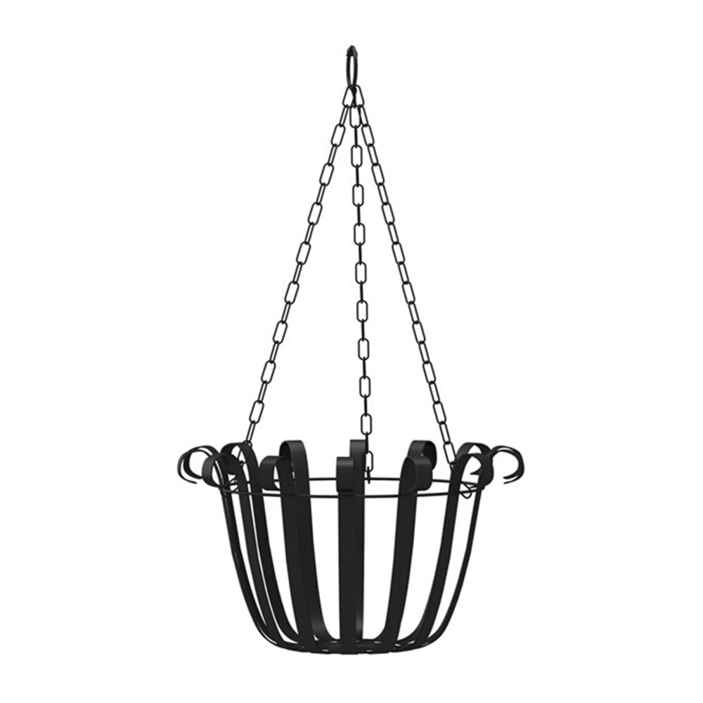 Plant Pot Holder European Style Wall Hanging Wrought Iron Hanging Basket Black Decoration Concise Metal Art Garden Supplies