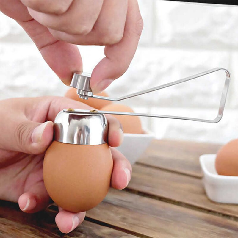 304 rustfritt stål eggeåpner kjøkkenverktøy egg åpent skrog banke egg verktøy egg saks verktøy