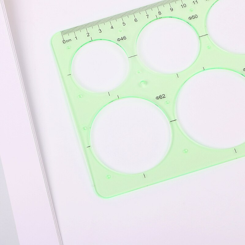 Plastic Ruler Circles Geometric Template Ruler Stencil Measuring Student School Accessories