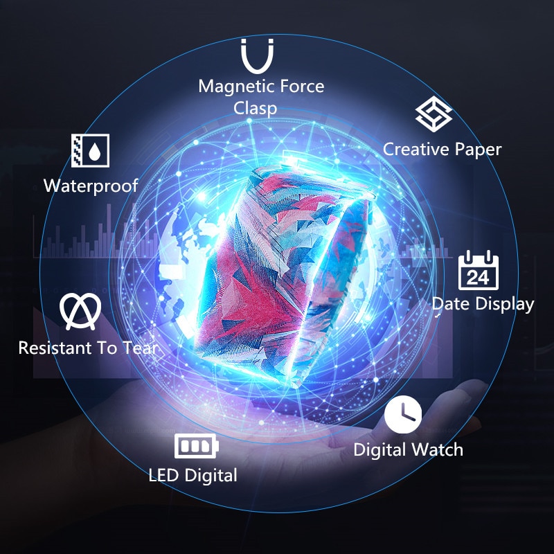 Kreative Trend Papier Uhr LED Digital Männer Frauen Wasserdicht Armband Zeitung Student Sport Digitale Uhr Relogio Masculino Saat