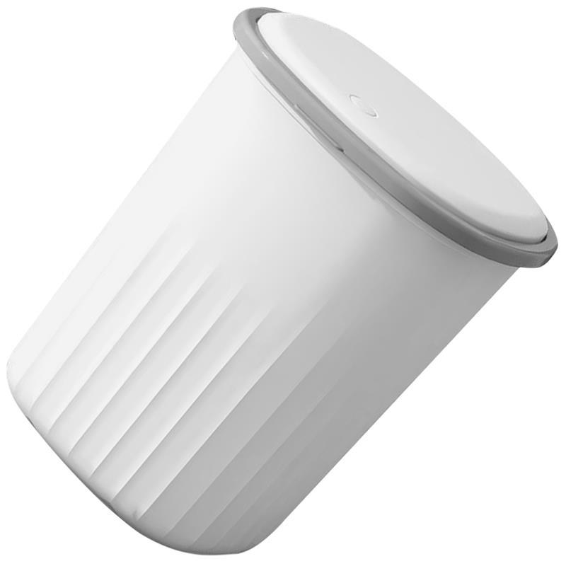 Witte prullenbak met deksel Afvalbak Badkamer Keuken Slaapkamer Vuilnisemmer Plastic opslagcontainer Thuiskantoorbenodigdheden: Default Title