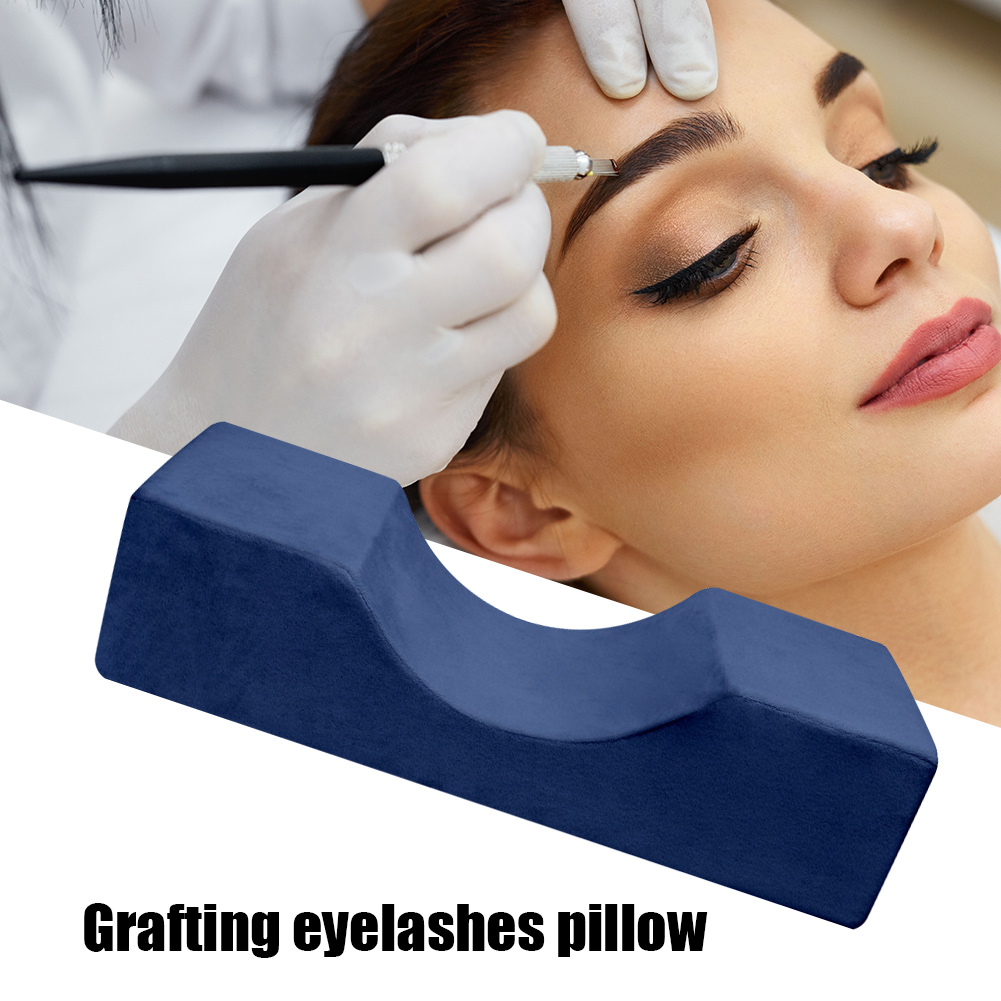 Oreiller de faux-cils en mousse à mémoire de forme, doux, Support de cou, appui-tête plat, étui d&#39;extension de cils, outil de beauté pour Salon de maquillage