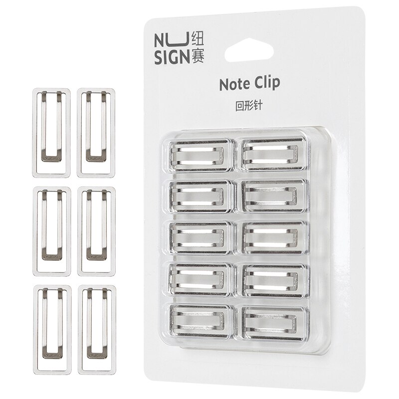 Deli 10pcs Paper Note Clip Safety Pin Large Metal Bill Document Data Storage Fixed U-shaped Stationery Office Supplies