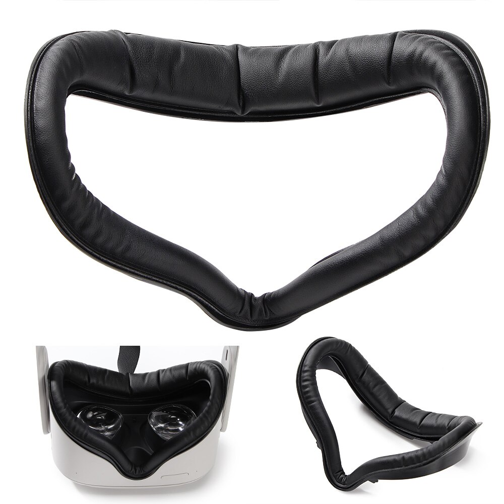 Soft Leather Eye Mask Cover Pad for Oculus Quest 2 VR Devices Sweat-proof Face Mask Mat Protective Pad for Quest 2 Accessories
