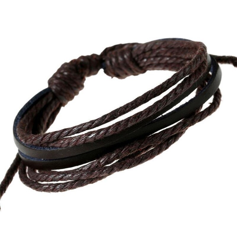 Boheme håndvævet læder armbånd retro mænd og kvinder vilde flerlags armbånd punk stil personlighed armbånd navn armbånd: B1120-15