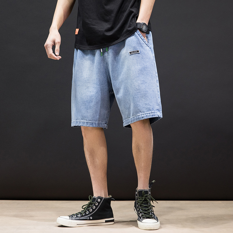 Men Summer Oversize Denim Shorts Mens Knee Length Korean Loose Hip Hop Jeans Male Clothes Shorts 5XL: M