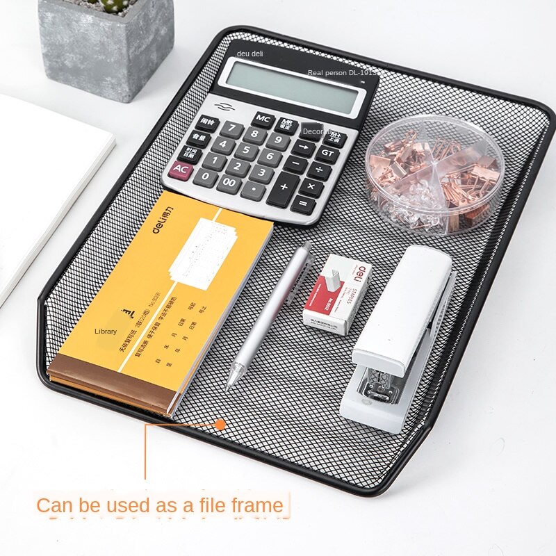 Mesh Document Shelf Three Layer Four-layer Document Holder Information Basket Metal File Frame Desktop Rack Files