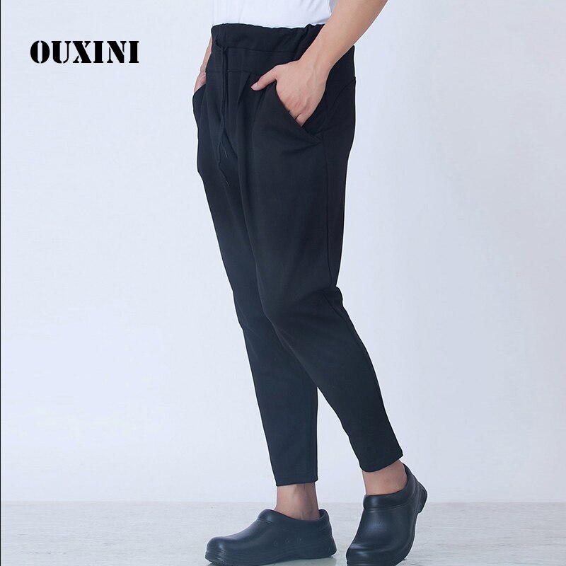 Pantalones de chef y camarero para hombre, pantalones de trabajo ultrafinos y transpirables, para hotel y restaurante, Verano
