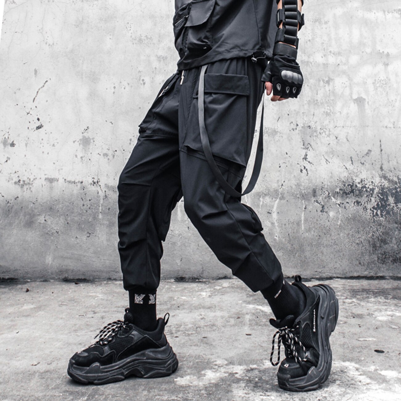 11 BYBB'S-pantalones holgados de estilo Hip Hop, ropa de calle con cintas y múltiples bolsillos, estilo Cargo