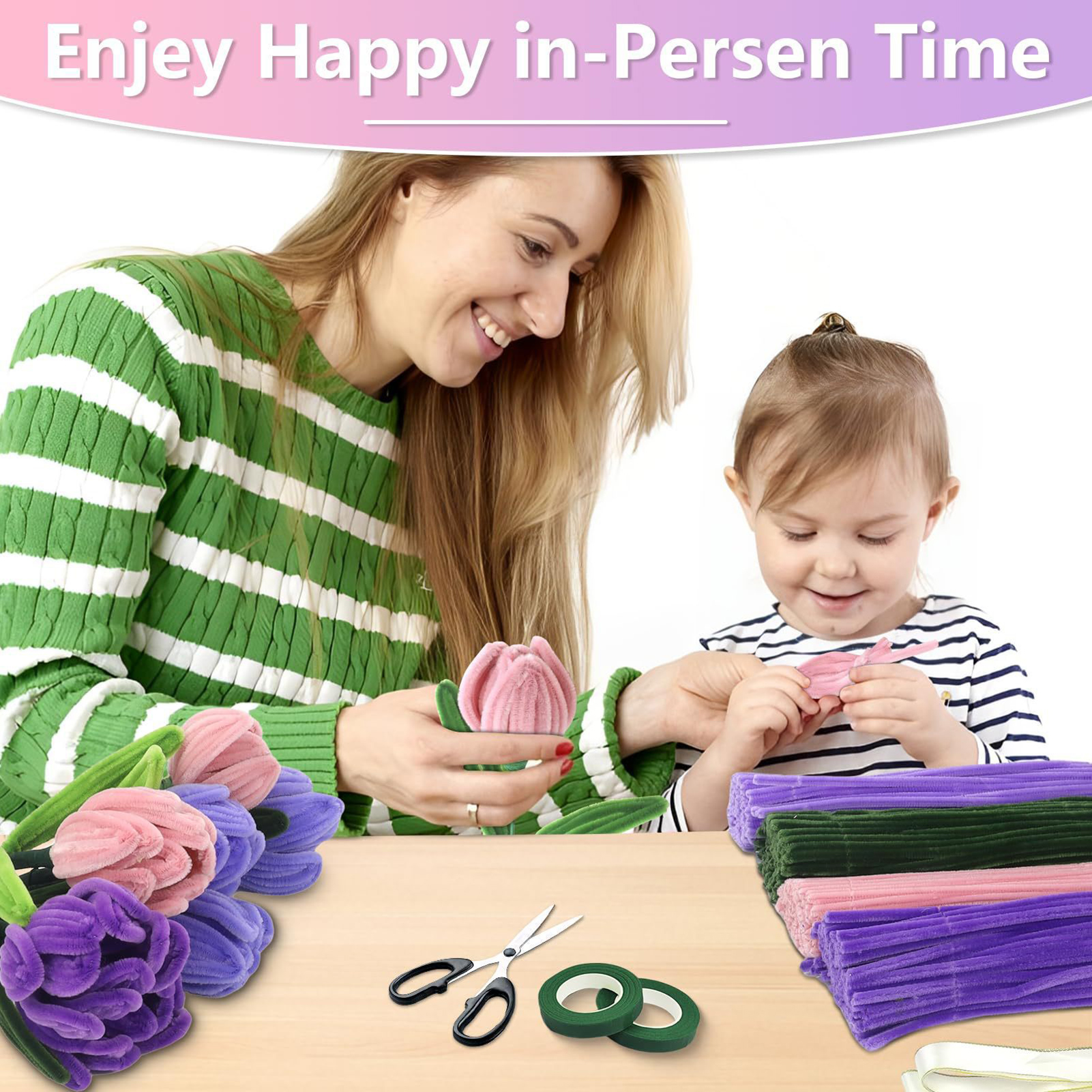 Kit de manualidades de flores hechas a mano para decoración del hogar, flores de simulación con tallos de alambre doblado para centros de mesa de boda y