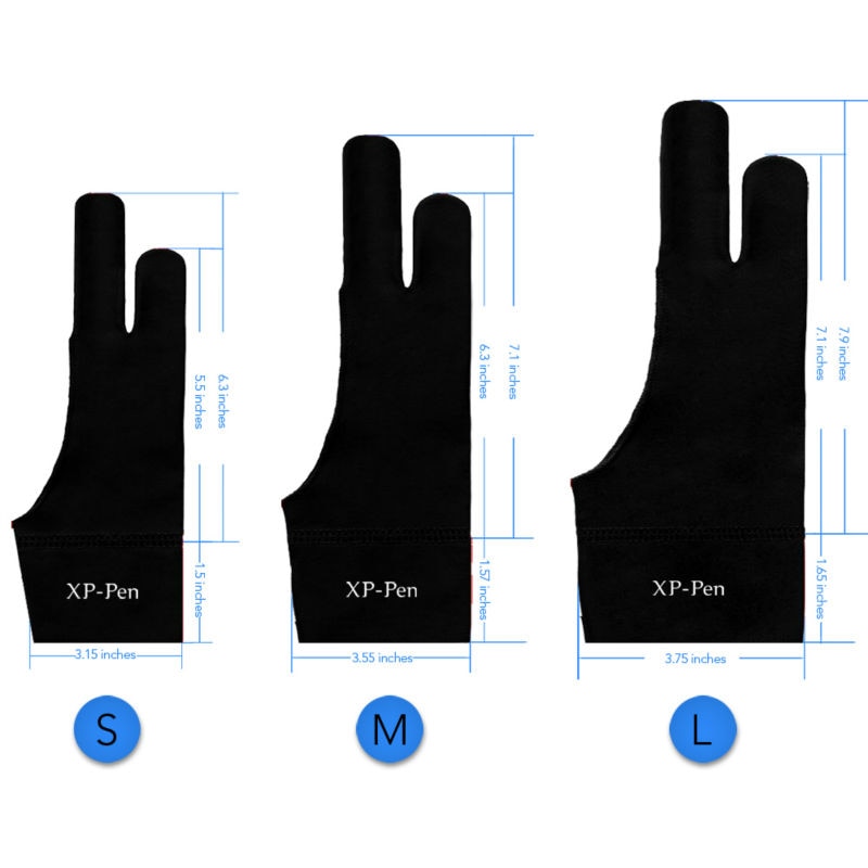 XP-Pen Kunstenaar Anti-fouling Handschoen voor Tekening Tablet/Displayvlight doos/Tracing Licht Pad voor Kunstenaar tablet S/M/L maat