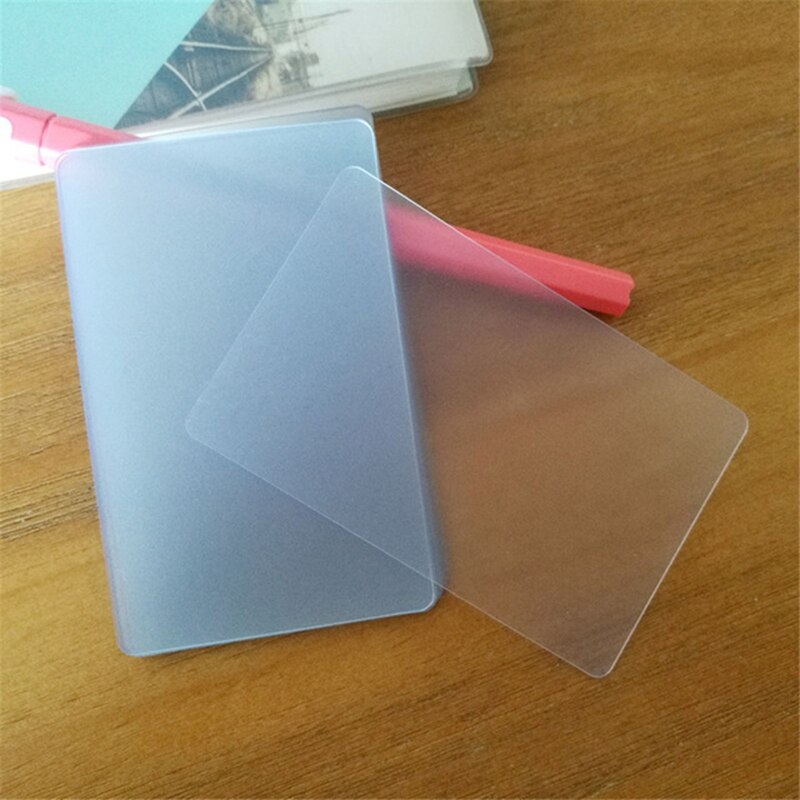 100 stk 85.5*54mm gennemsigtige pvc plast visitkort mat blanke navnekort