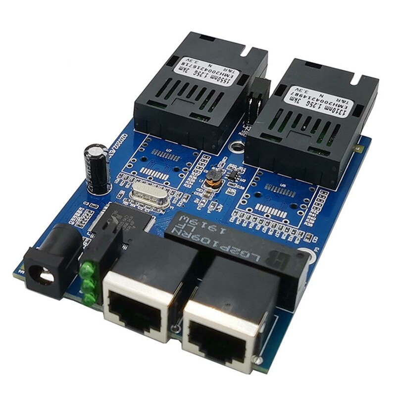 Gigabit Ethernet Fiber Switch 2 RJ45 UTP 2 SC Fiber Gigabit Fiber Optical Converter 2SC 2RJ45 Ethernet 10/100/1000M PCB